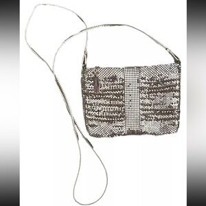 NEW Whiting and Davis Gold Mesh Cocktail Party Bag Purse Long Handle NWT